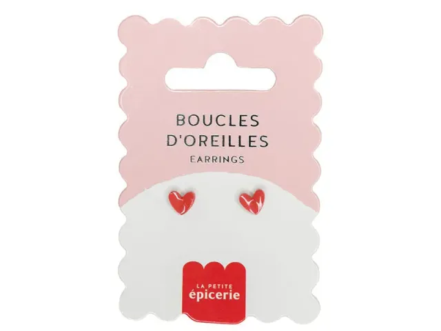 La Petite Epicerie oorbellen porselein hart rood stekers