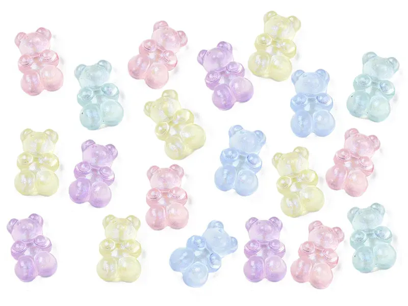La Petite Epicerie Nounours beren kralen multicolor 20 stuks 18x12 mm