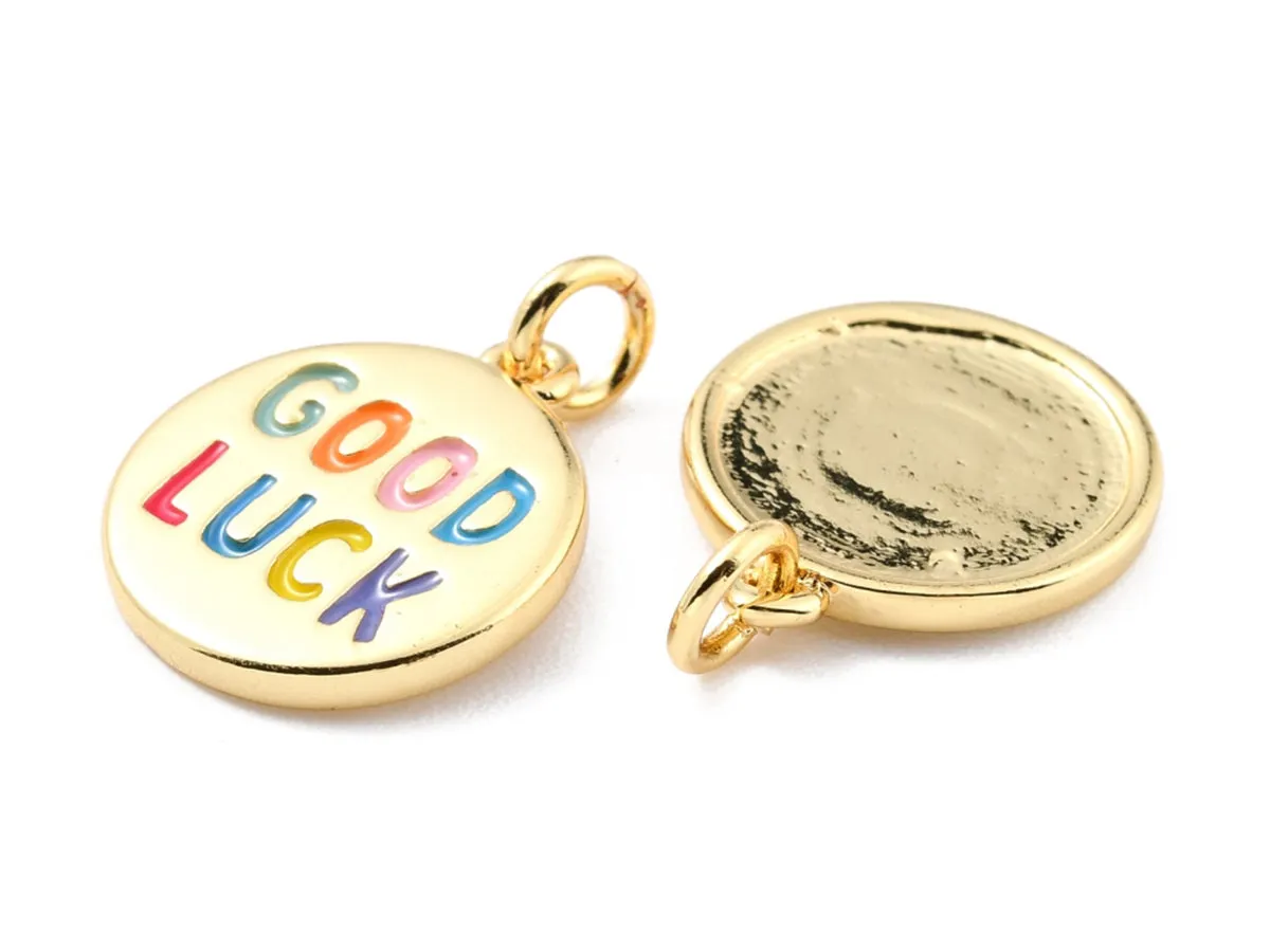 La Petite Epicerie Bonne Chance bedel goud emaille 16 mm