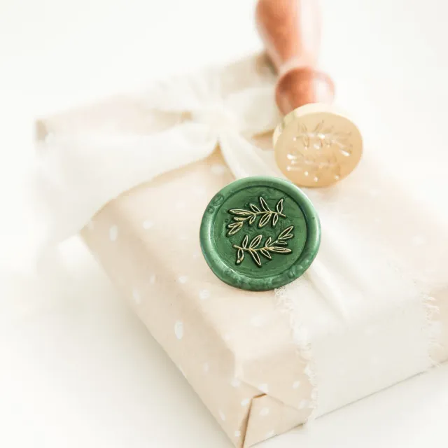 Jessy at Sea Olive Branches wax stempel 25mm olijftak