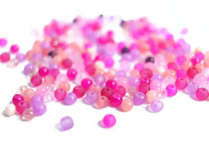 La Petite Epicerie glaskralen roze 4 mm 20 gram rond