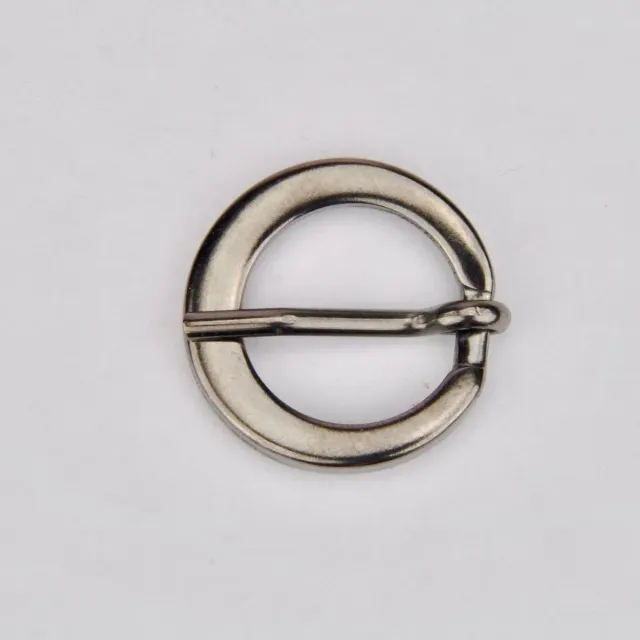 Leather House Black Buckle 7 mm gesp rond zwart 21 mm