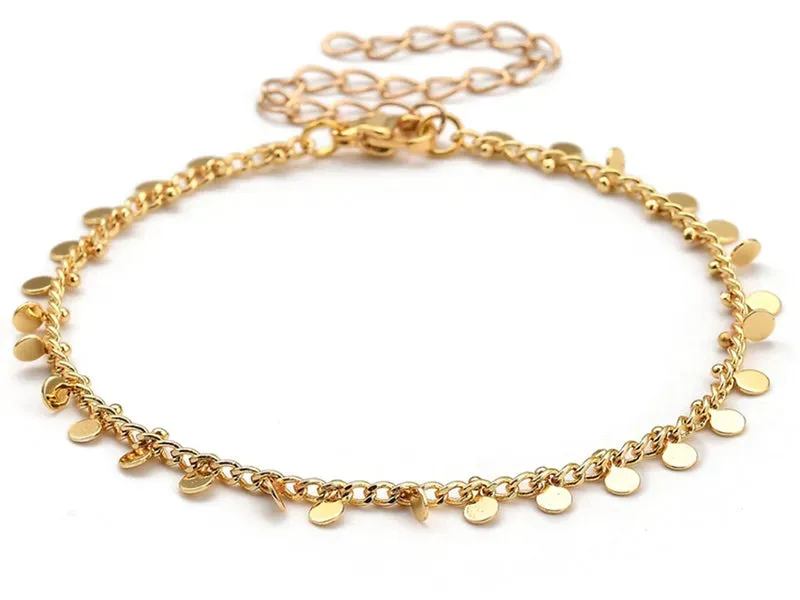 La Petite Epicerie Bedelarmband 19 cm rvs goud met rondjes