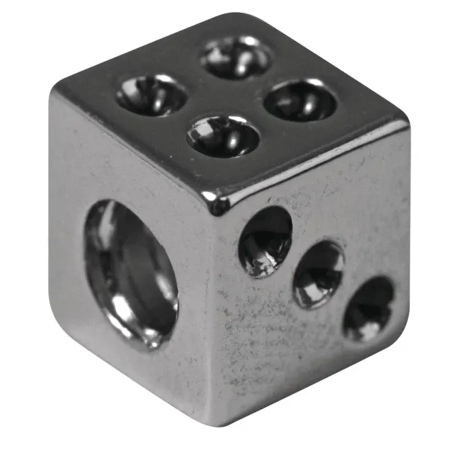 Bijounique Metalen kraal dobbelsteen 8mm oud zilver