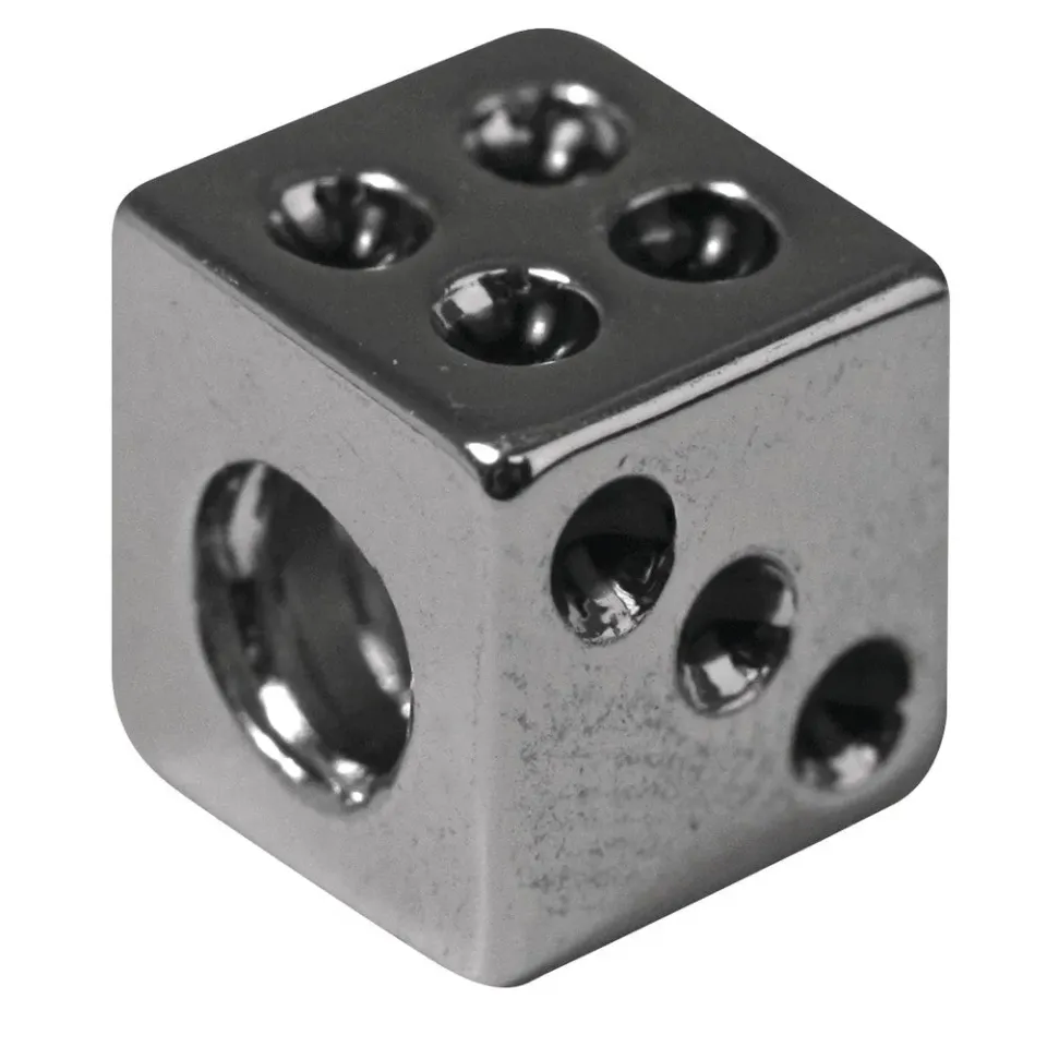 Bijounique Metalen kraal dobbelsteen 8mm oud zilver