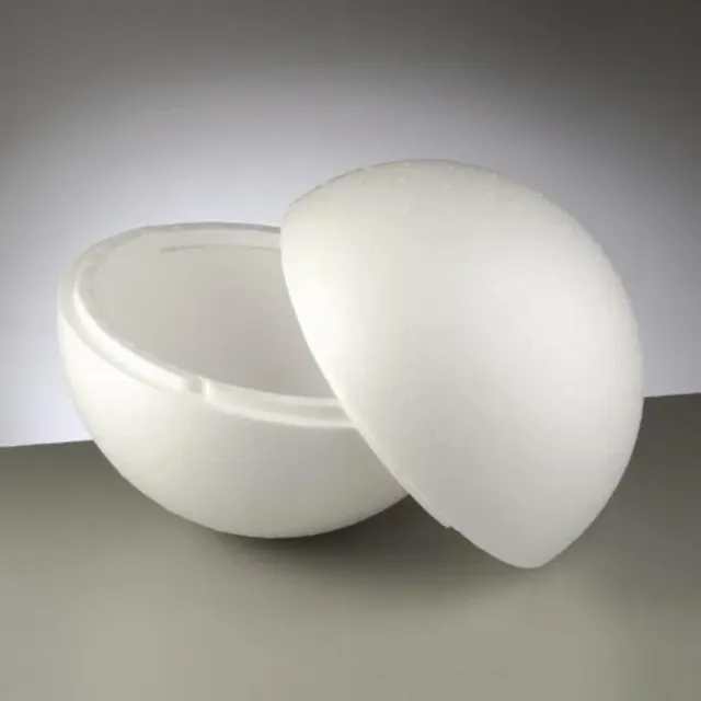 LTC-Leiden styropor bal 15 cm hol tweedelig wit