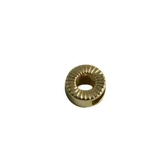 Bijounique open streepje rond leerschuif goud 6 mm per stuk