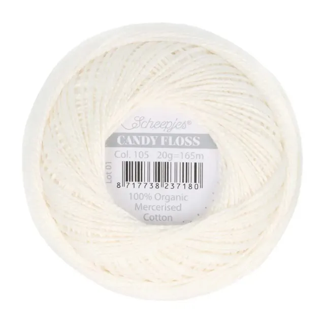 Scheepjes Candy Floss borduurkatoen natuurwit 20 gram