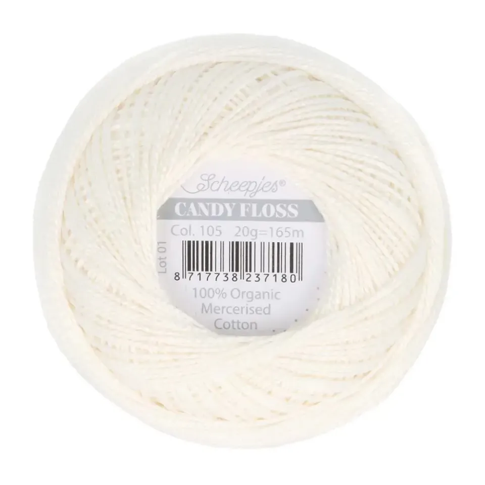 Scheepjes Candy Floss borduurkatoen natuurwit 20 gram