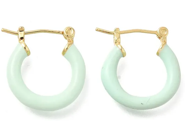 La Petite Epicerie creolen oorbellen emaille mint 20 mm