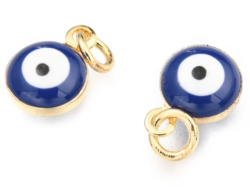 La Petite Epicerie bedel oog 9,5 mm blauw goud per stuk