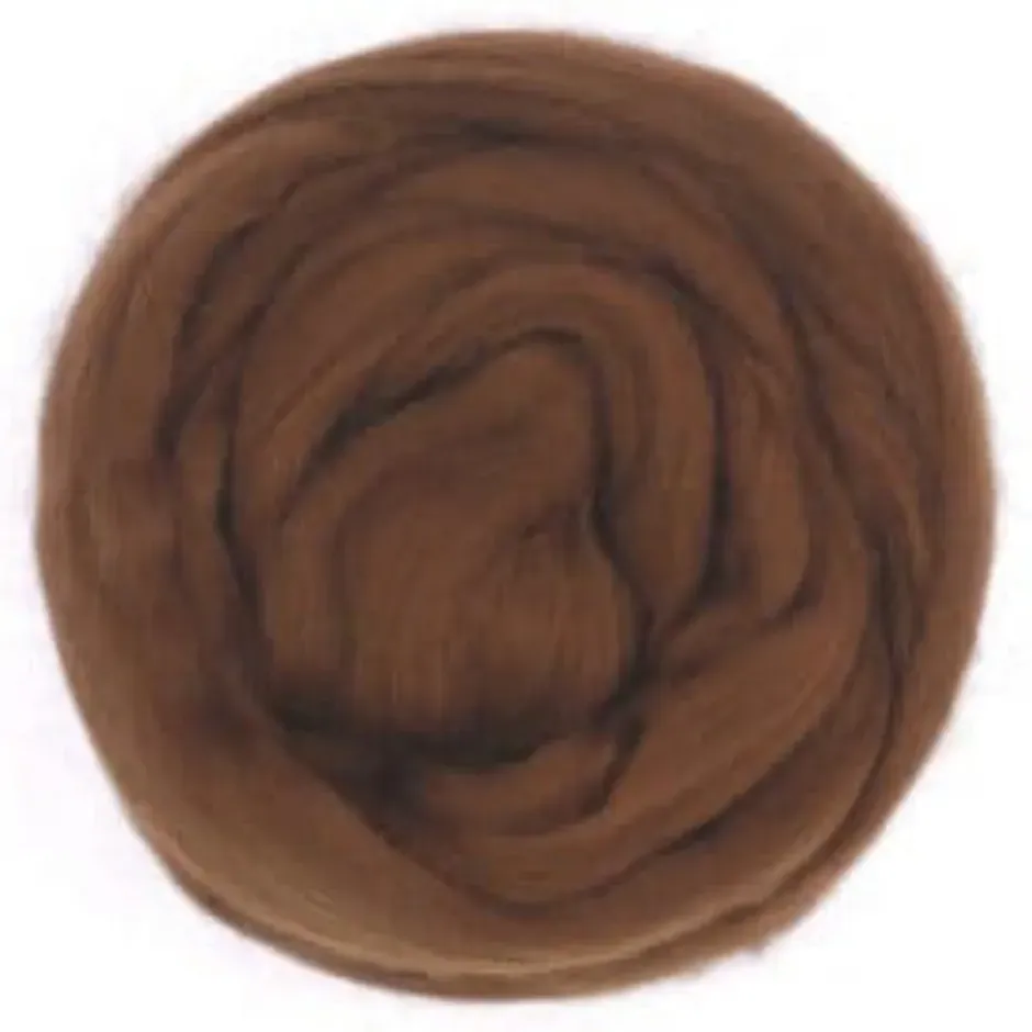 LTC-Leiden merino viltwol lontwol bruin 50 gram