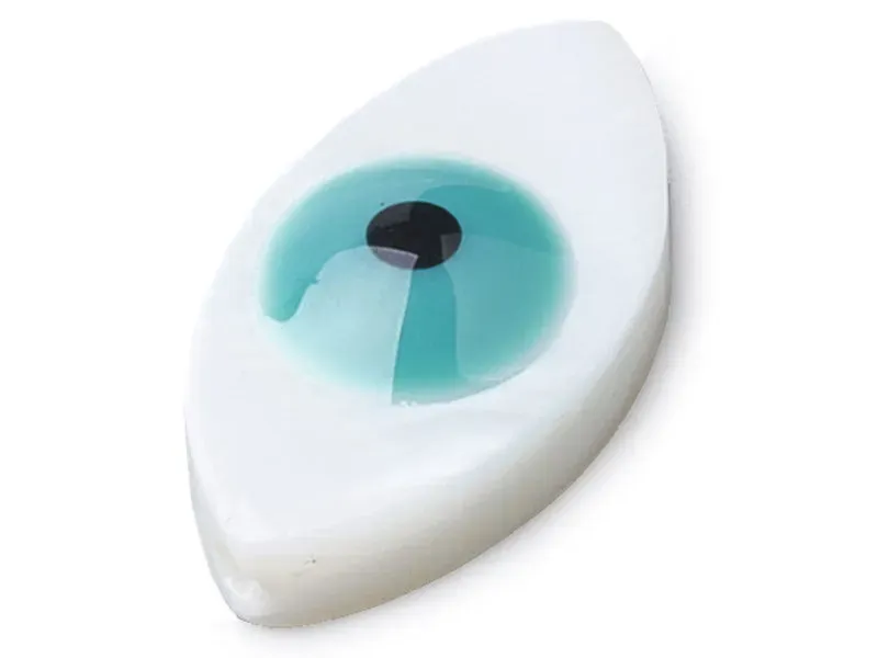 La Petite Epicerie zoetwaterparel oog kraal 15x8 mm turquoise per stuk