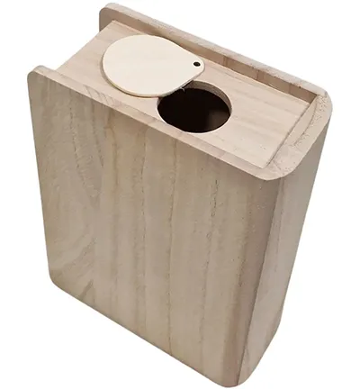 Astrid Brouwers spaarpot boekvorm houten 14,8 cm