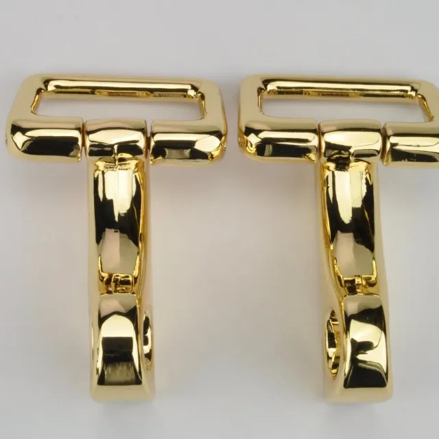 Leather House Souffléhaak Gold met extra oog 43mm tasbeslag