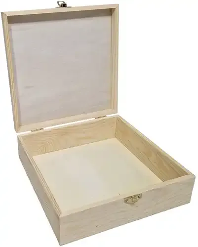 Astrid Brouwers Houten Kist Vierkant Klepdeksel 21cm Grenen