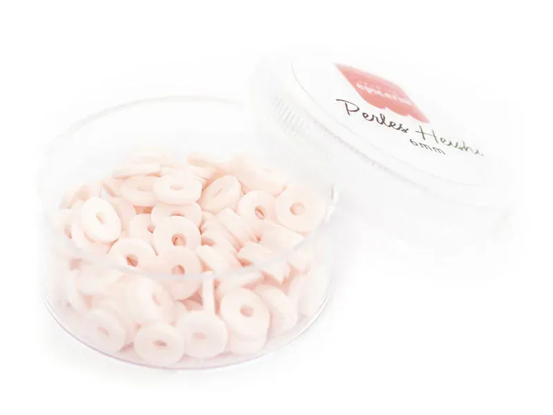 La Petite Epicerie Heishi kralen rond 6 mm lichtroze doosje