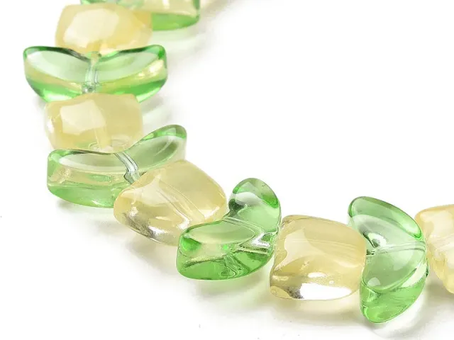 La Petite Epicerie Tulipe kralen geel glas 15 mm 14 stuks