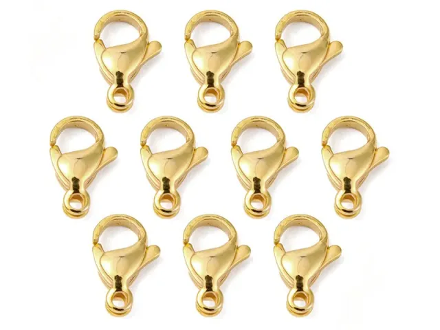 La Petite Epicerie Mousqueton slotjes verguld 13 mm 10 stuks