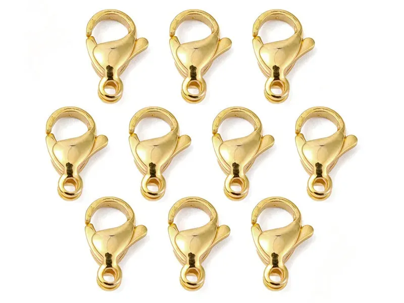 La Petite Epicerie Mousqueton slotjes verguld 13 mm 10 stuks