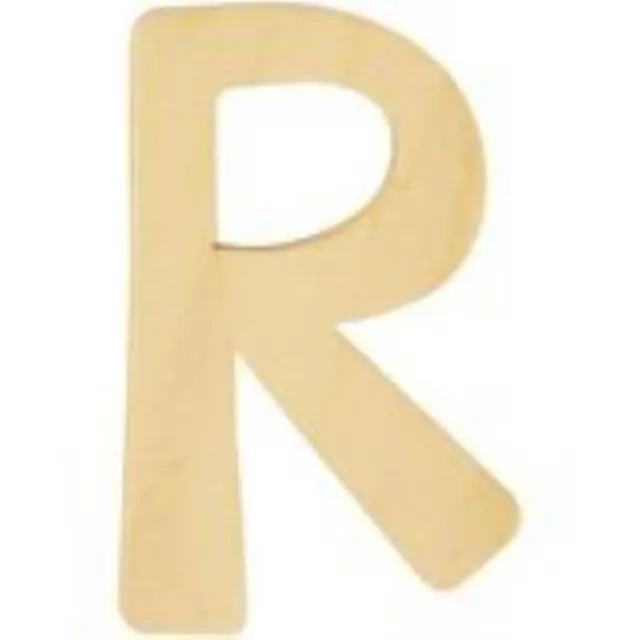LTC-Leiden houten letter R 6 cm 2 mm onbewerkt