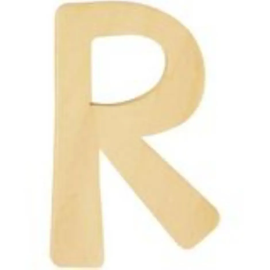 LTC-Leiden houten letter R 6 cm 2 mm onbewerkt