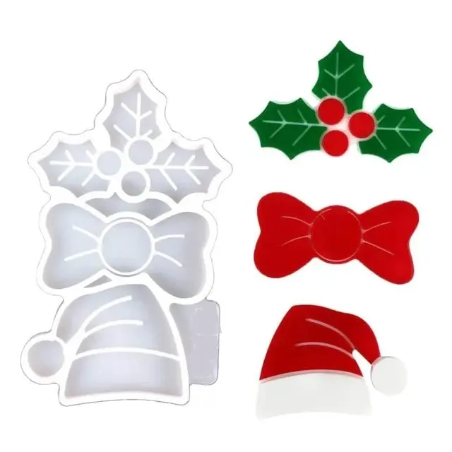 Bijounique X3 Rendier siliconen gietmal set kerst 2-delig