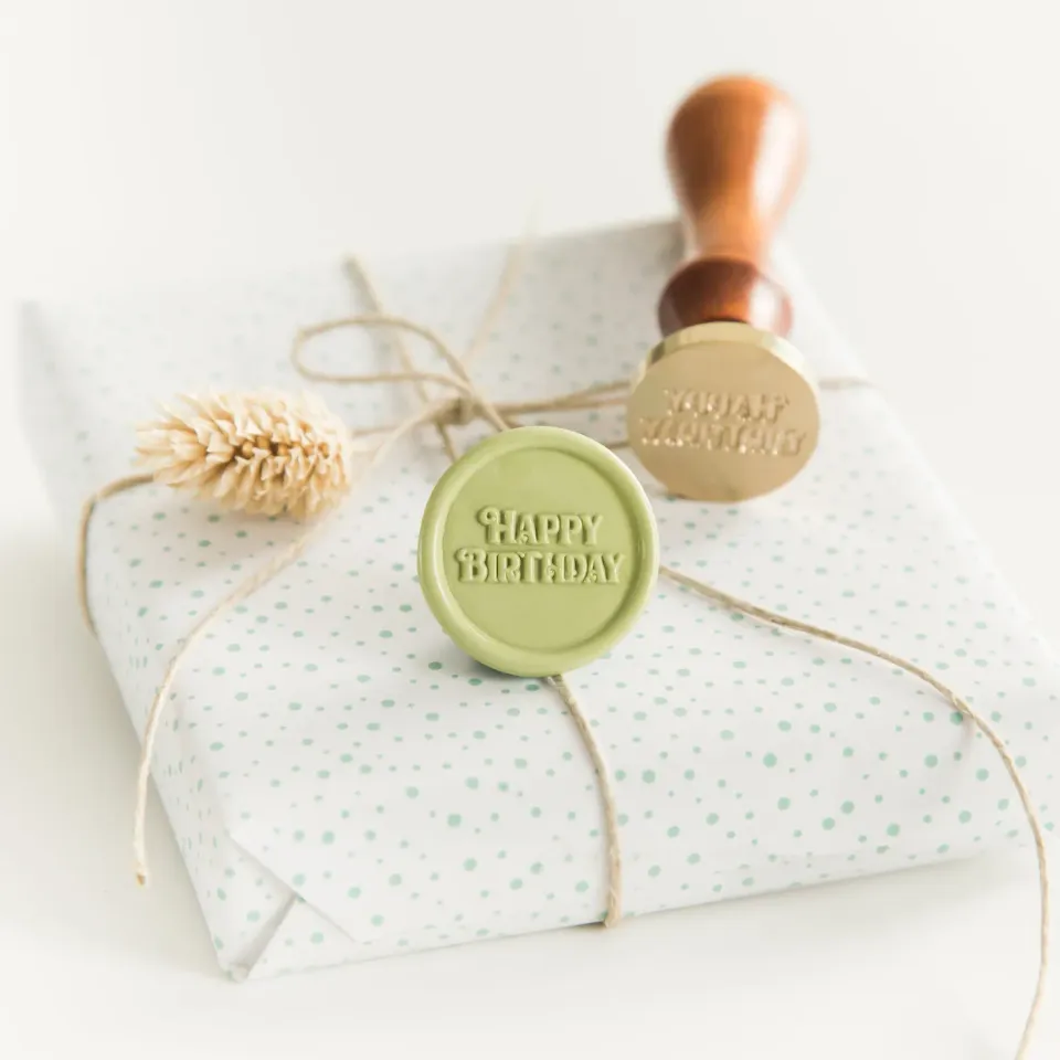 Jessy at Sea Happy Birthday wax seal stempel 25 mm