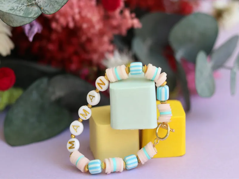 La Petite Epicerie letterkralen Maman wit goud met hartje