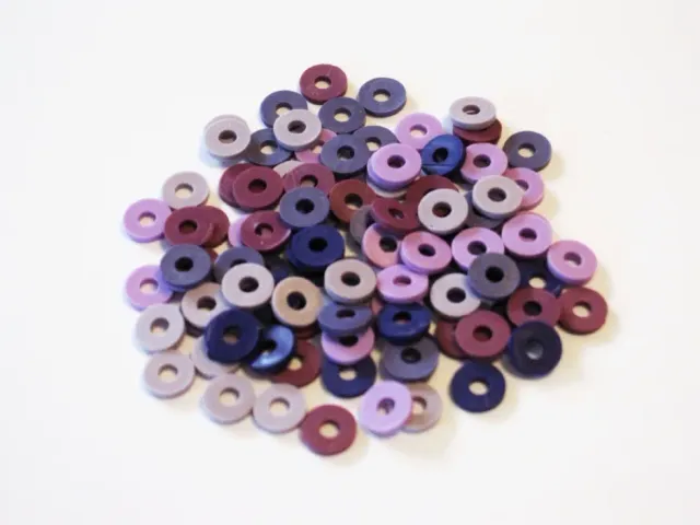 Katsuki rubber kralen 6mm paars-mix 100 stuks