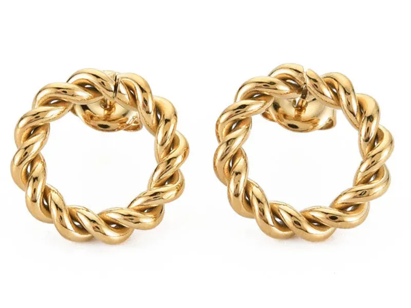 La Petite Epicerie Oorknopjes rond getorst verguld 16 mm
