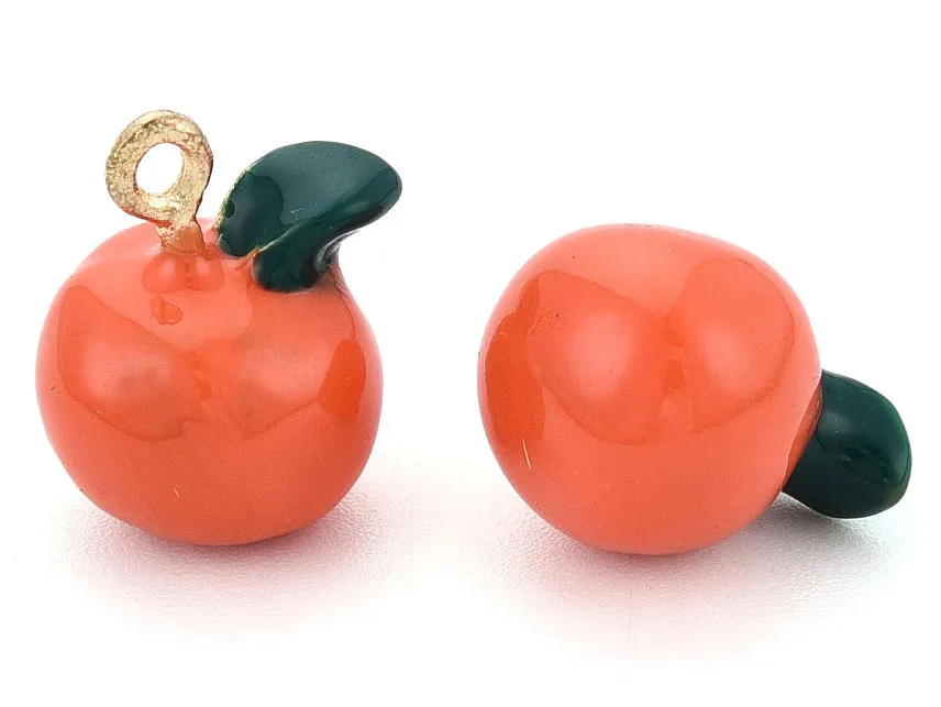 La Petite Epicerie sinaasappel bedel goud email 14,5 mm