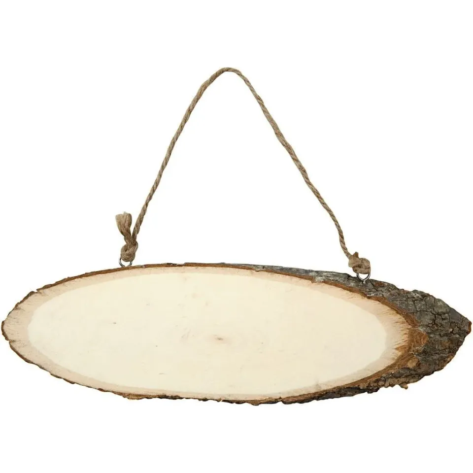 Bijounique Deurschild met koord hout 23-28 cm