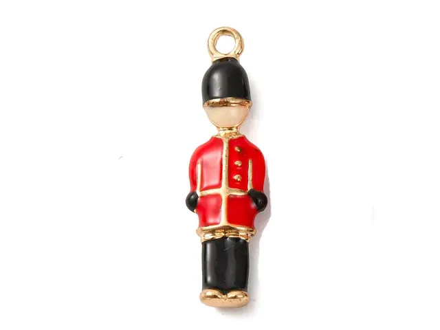 La Petite Epicerie Soldaat bedel rood emaille verguld