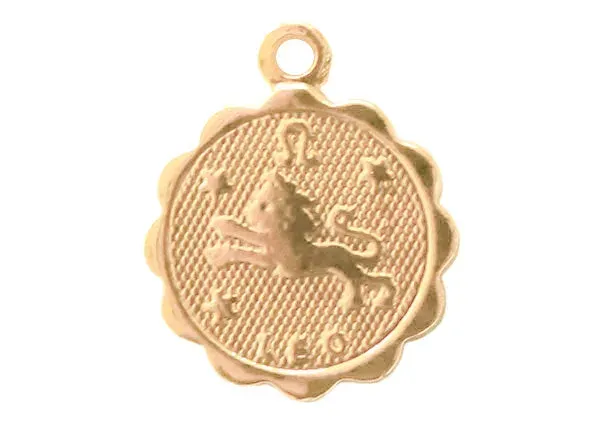 La Petite Epicerie astro Leeuw bedel 1,2 cm verguld per stuk