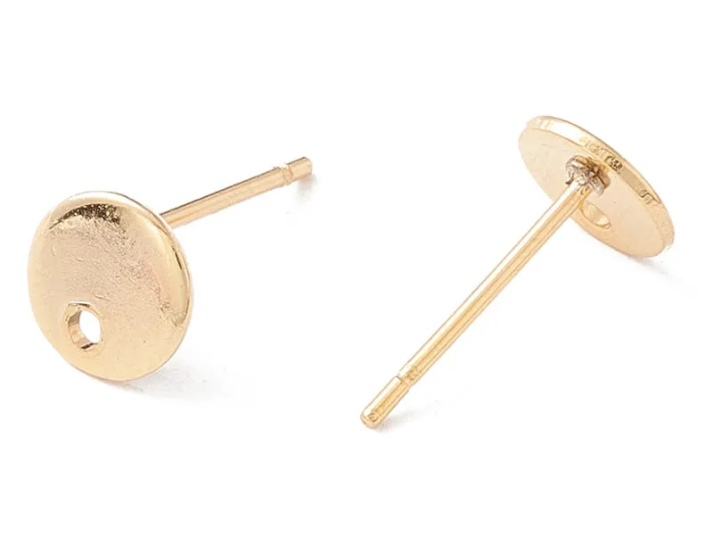 La Petite Epicerie oorstekers rond glad goud 6 mm per paar