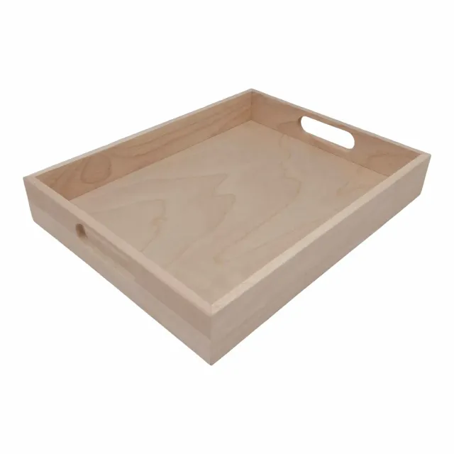 Astrid Brouwers dienblad rubberhout met grepen 32,3 cm