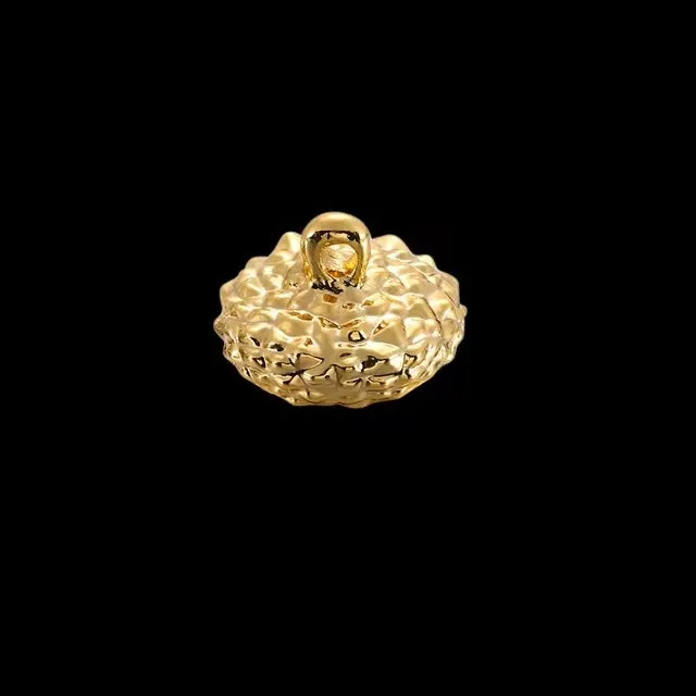 Bijounique Hoedje Eikel Nootje Mal Metaal 15mm Goud Zilver