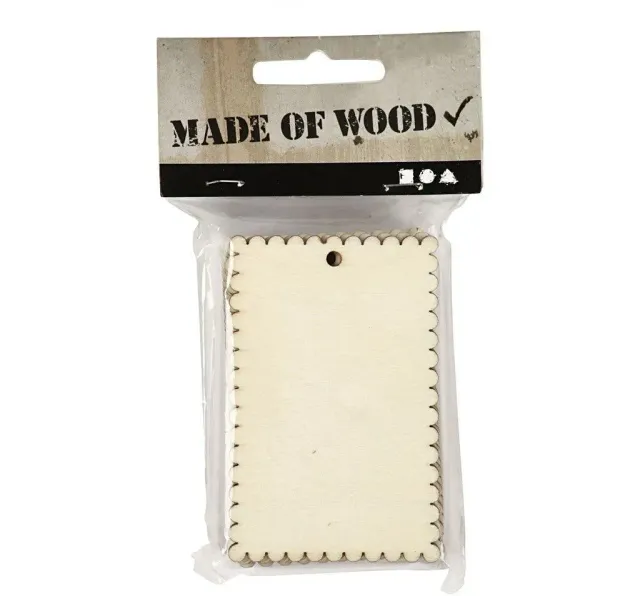 Bijounique Label houtfineer 8 x 5,2 cm 8 stuks
