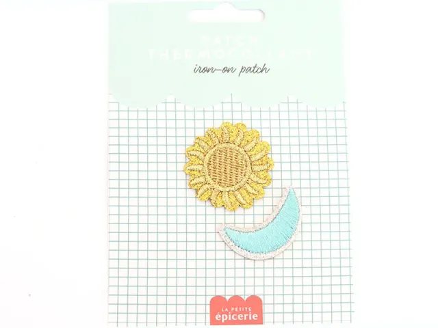 La Petite Epicerie Soleil lune strijkpatch zon maan geborduurd