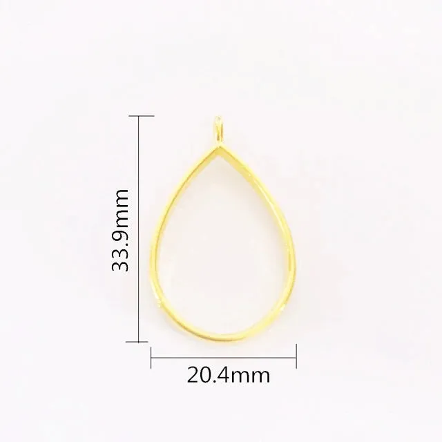 Bijounique Hanger open druppel bedel per stuk resin frame