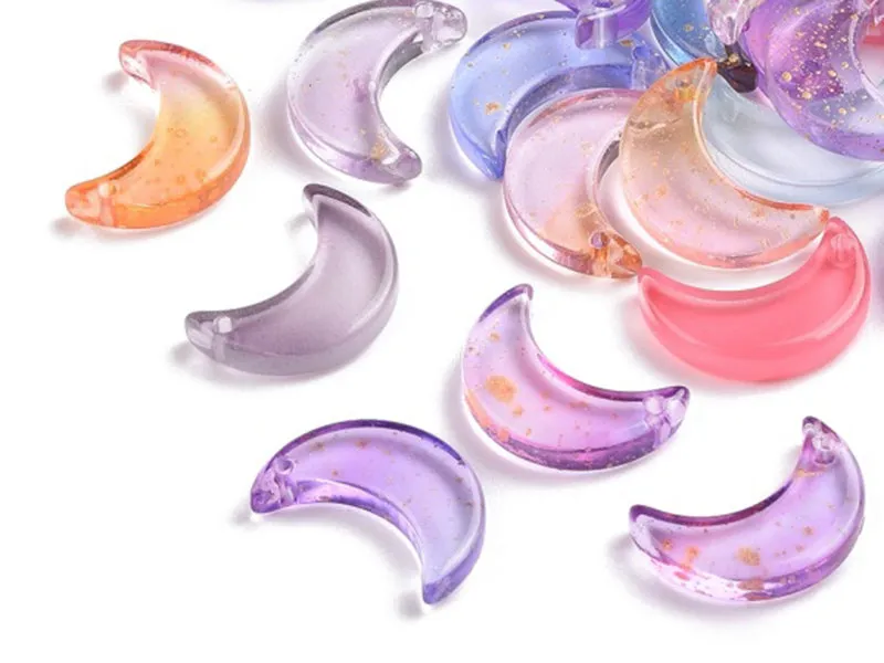 La Petite Epicerie maan glaskralen 16x11mm 20 stuks