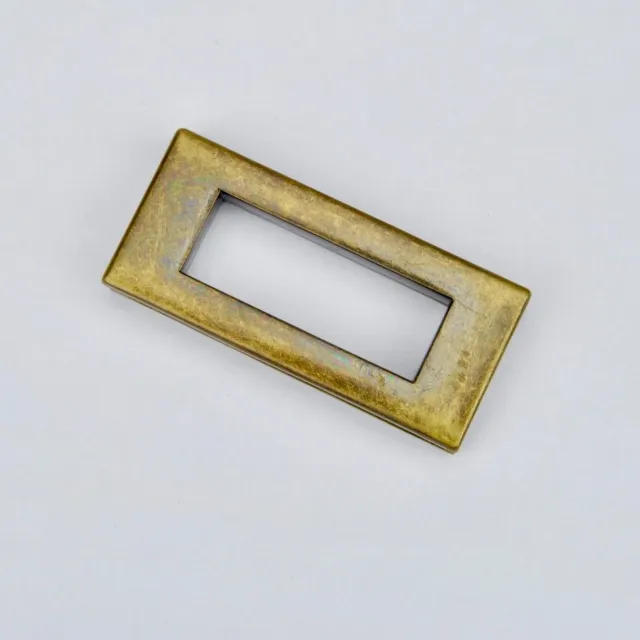 Leather House Rectangular Ring 28mm ring messing oud goud