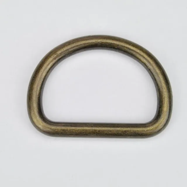 Leather House Brass D-Ring 40mm ring oudgoud per stuk