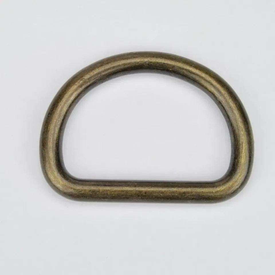 Leather House Brass D-Ring 40mm ring oudgoud per stuk