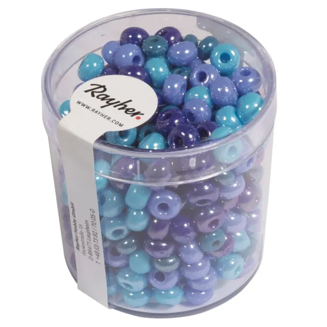LTC-Leiden glaskralen 5,4mm 55 gram lila mix opaak