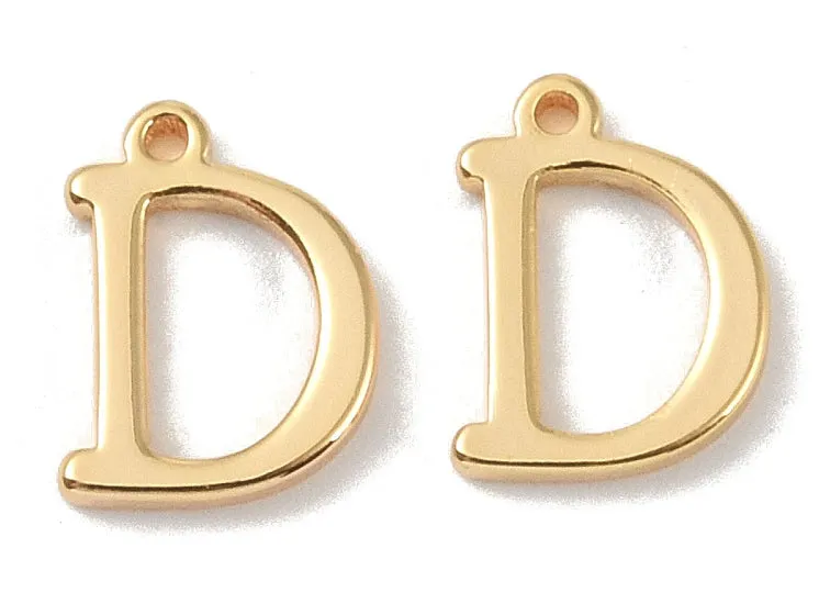 La Petite Epicerie Letter D bedel goud 10x12mm per stuk