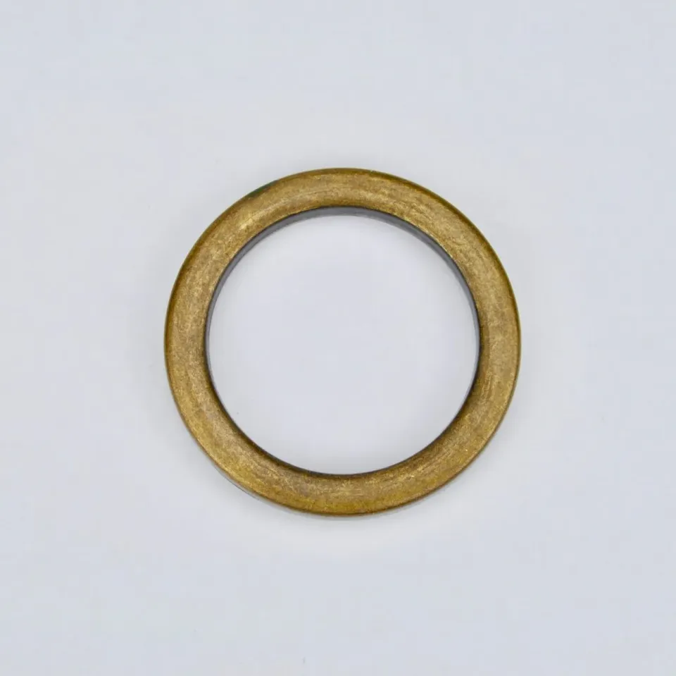 Leather House Ring brass 30mm metalen ring old gold
