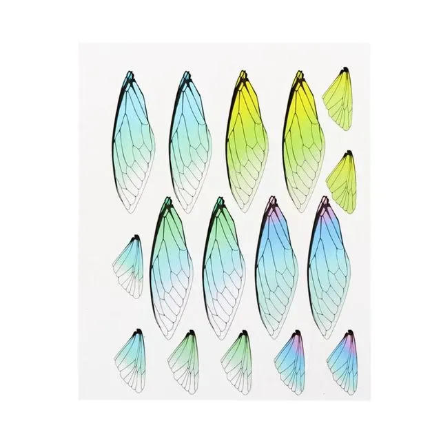 Bijounique Vlindervleugels Gekleurd Resin Vel Blauw-groen