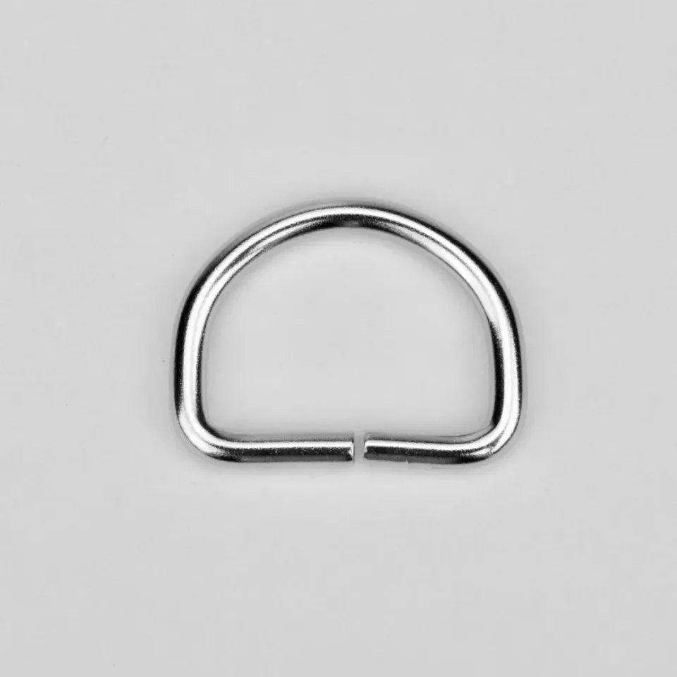Leather House D-ring 22mm zilver nikkel per stuk draagkrachtig